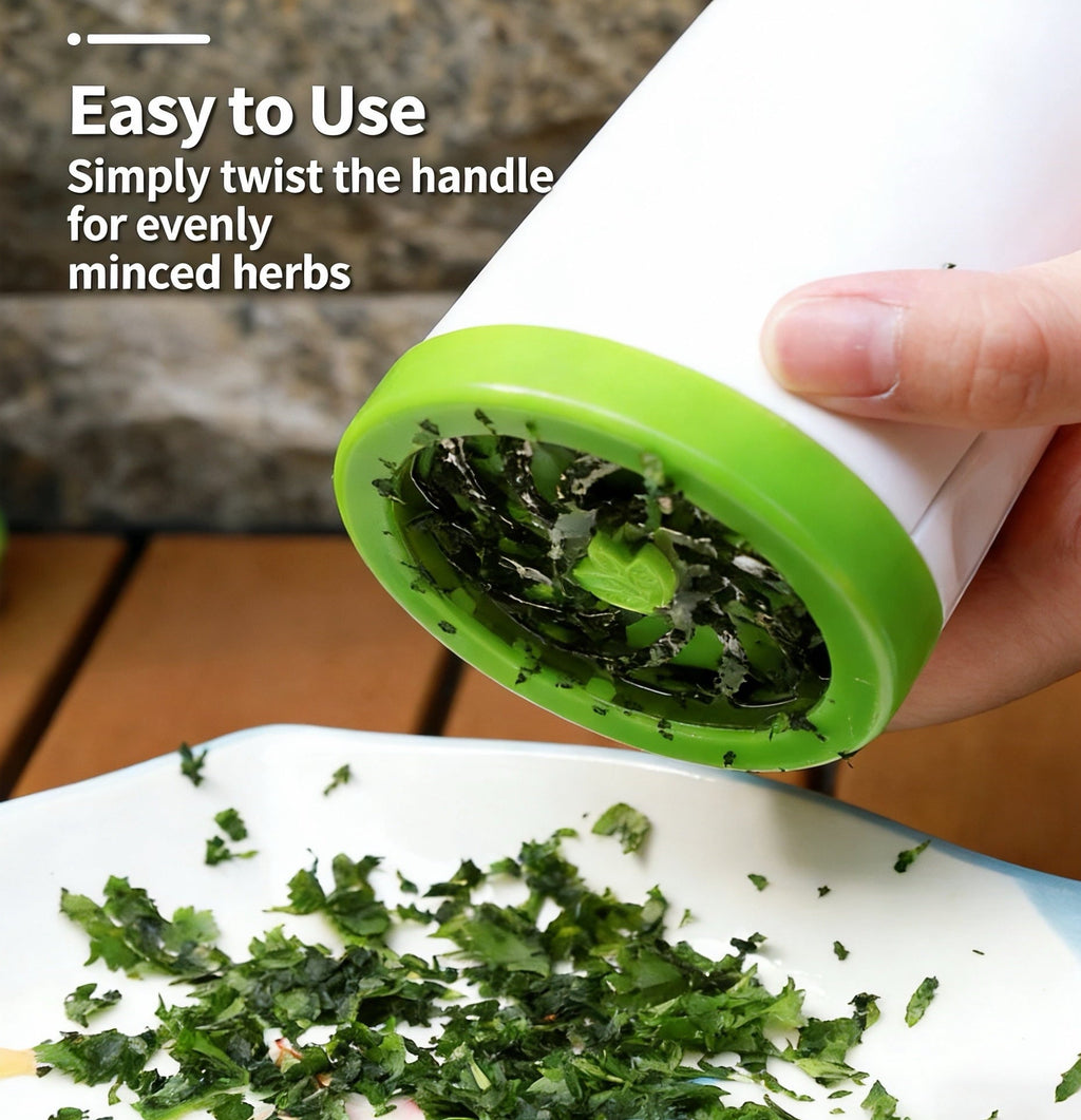 Manual Herb Grinder & Spice Mill, Stainless Steel Parsley Shredder & Vegetable Chopper, Handheld Herb Grinder for Fre... - Image 2