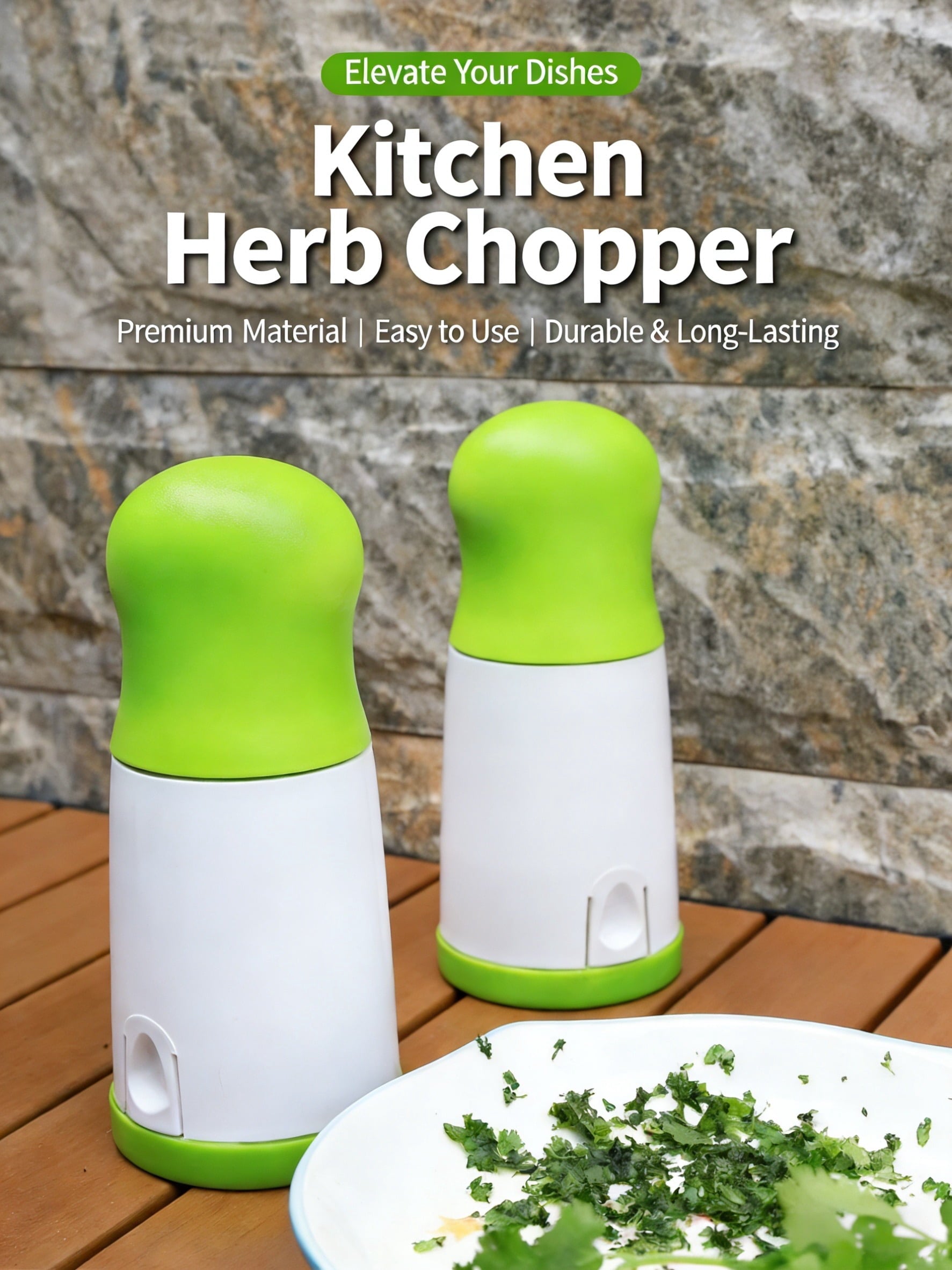 Manual Herb Grinder & Spice Mill, Stainless Steel Parsley Shredder & Vegetable Chopper, Handheld Herb Grinder for Fre... - Image 5